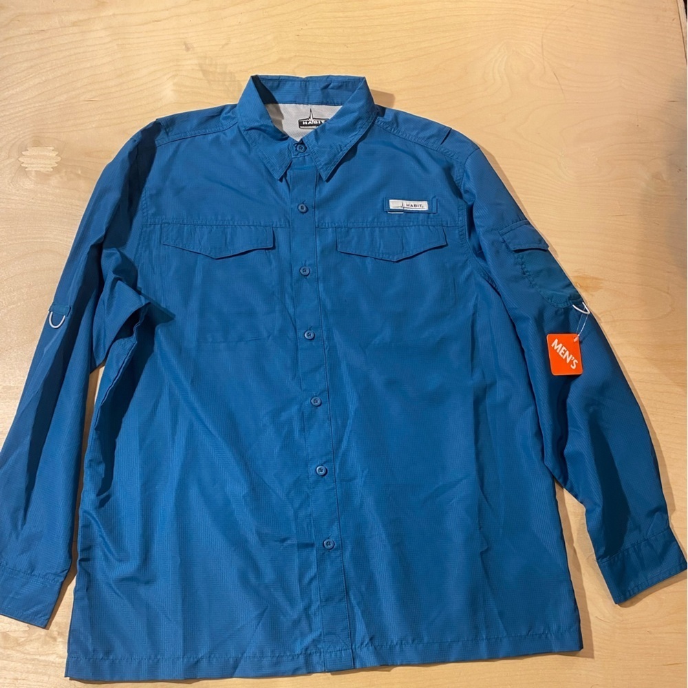 Habit Fishing Long Sleeve Shirt Solar Factor Size Large (AV)